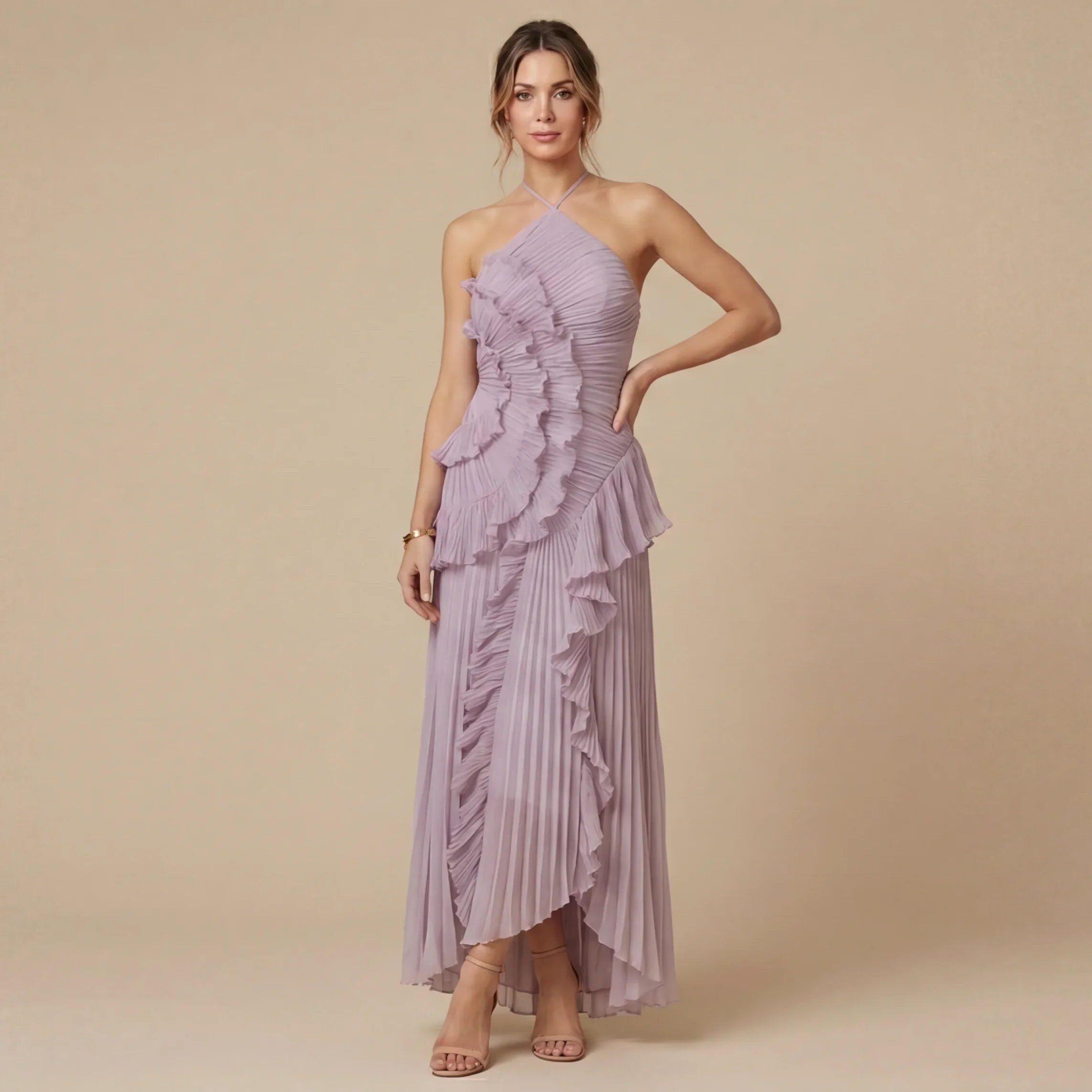 Vestido Largo Plisado Madelen