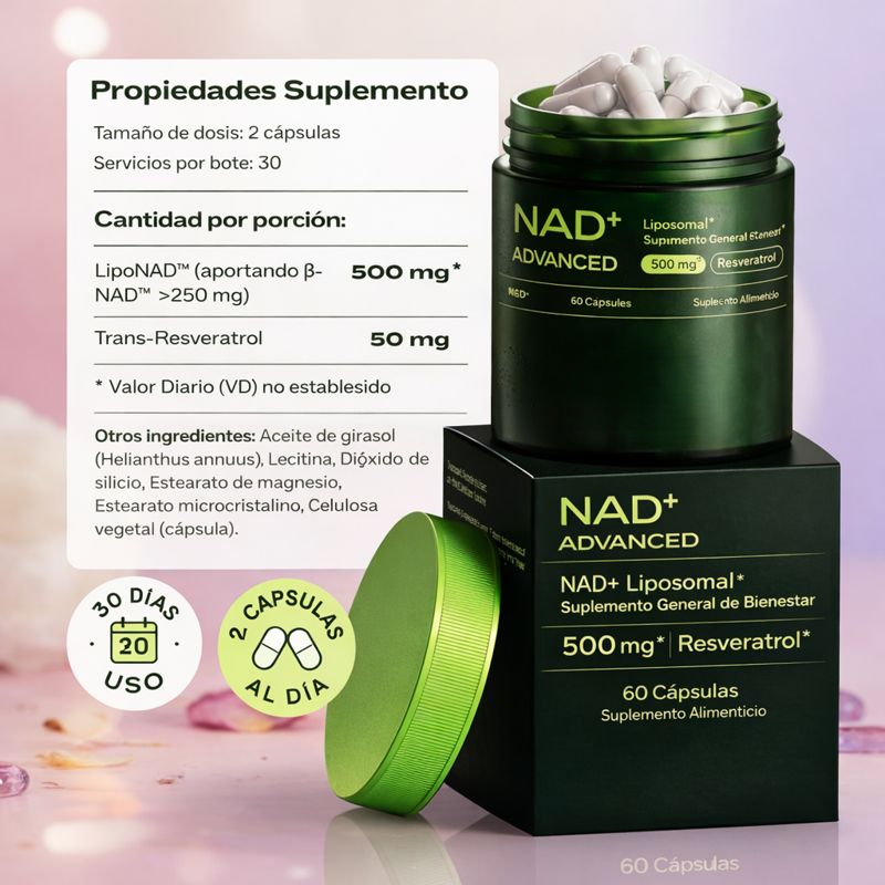 NAD+ Advanced - Cápsulas antienvejecimiento