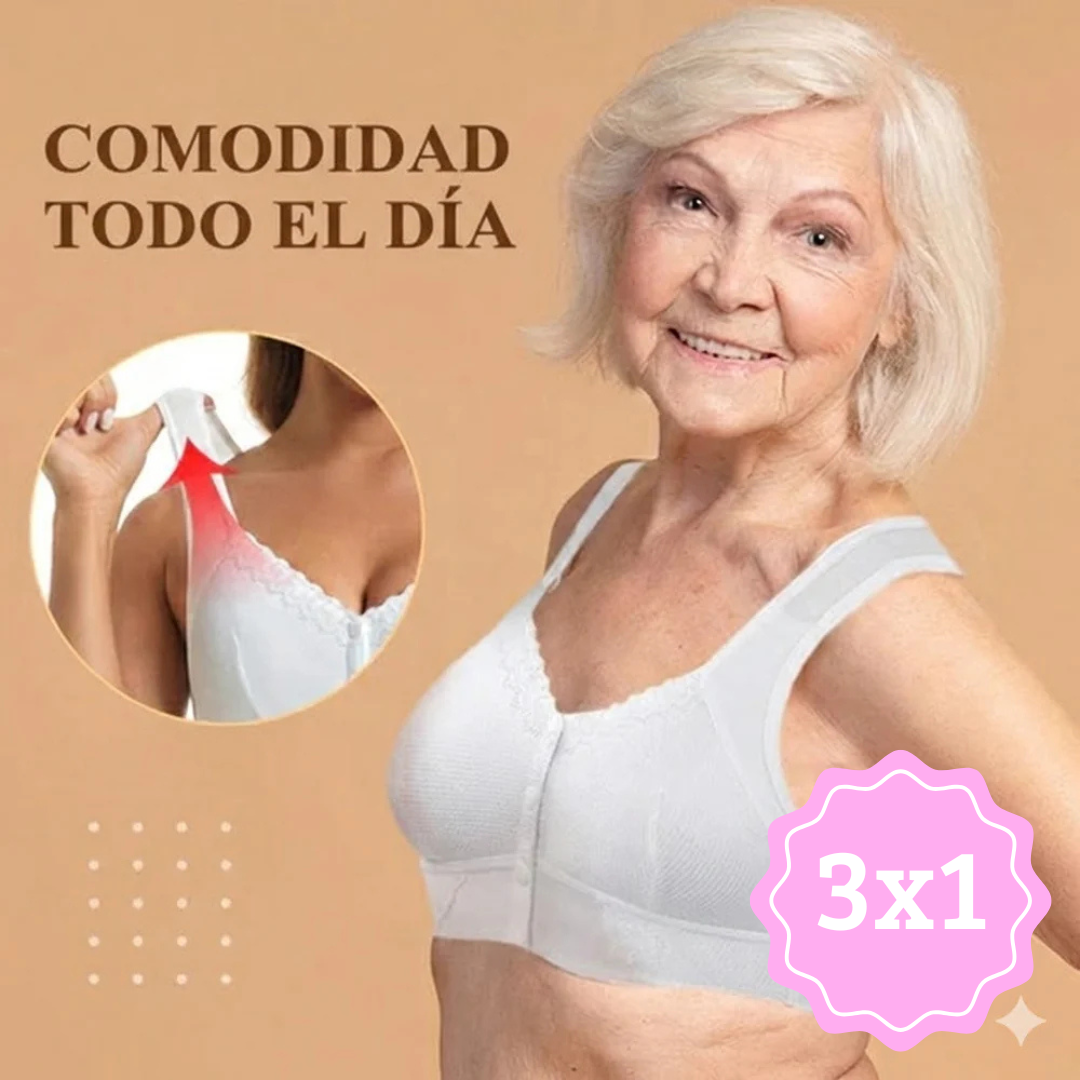 Sujetador transpirable con cierre frontal 3X1