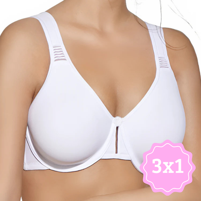 Sujetador con Aros y Tirantes Anchos 3X1