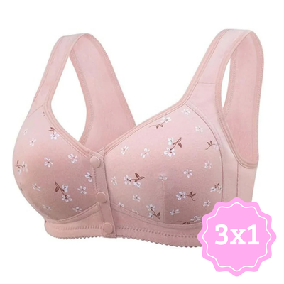 Sujetador Estampado Con Botón Frontal 3X1