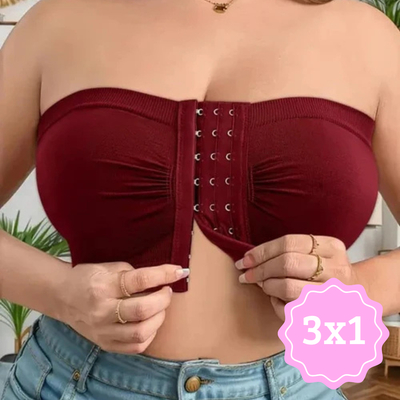 Sujetador con hebilla frontal para tallas grandes 3x1