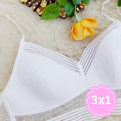 Bralette con Encaje Transparente 3X1
