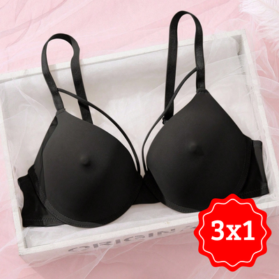 Sujetador push-up con aros para busto pequeño 3X1