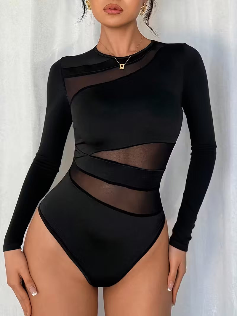 Body Aberturas de Malla Manga Larga