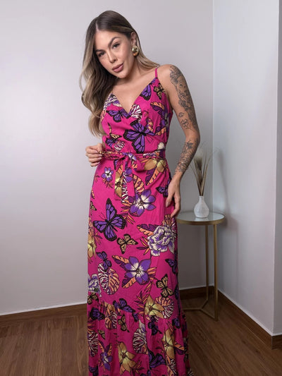 Vestido Envolvente Jardín Exótico