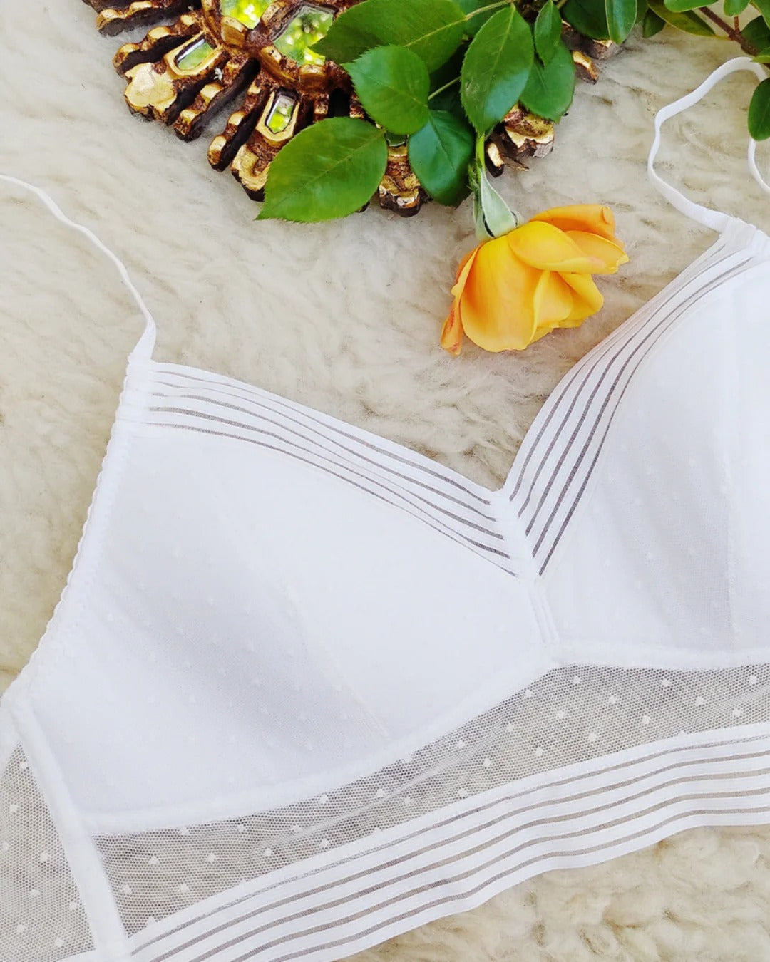 Bralette con Encaje Transparente 3X1