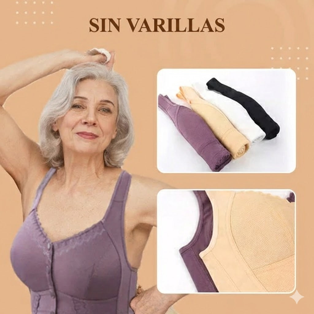 Sujetador transpirable con cierre frontal 3X1