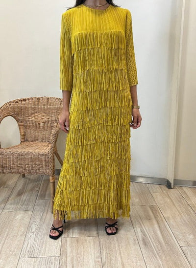 Escalonado Vestido de Flecos Dina
