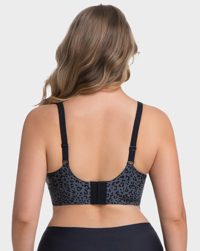 Sujetador sin aros estampado de leopardo 3X1