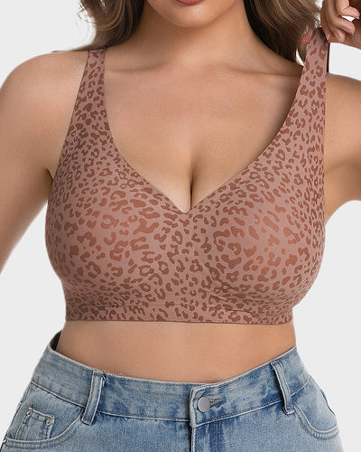 Sujetador sin aros estampado de leopardo 3X1