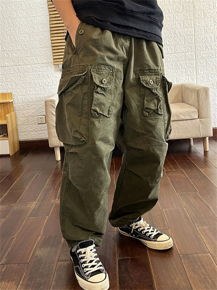 Pantalones cargo múltiples bolsillos
