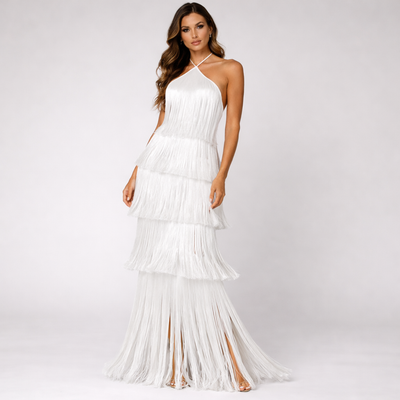 Vestido Elegante de Flecos Abril