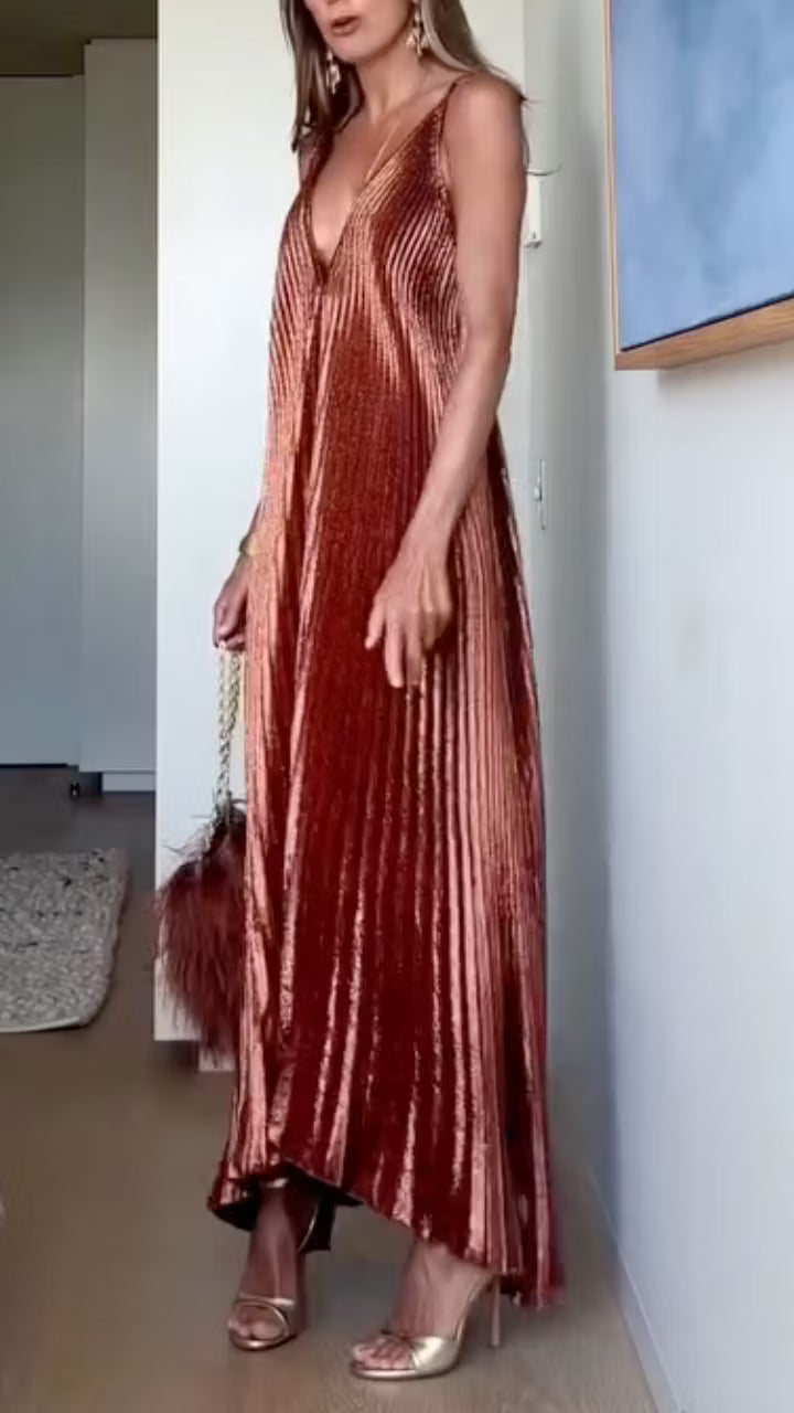 Vestido chic de pliegues irregulares
