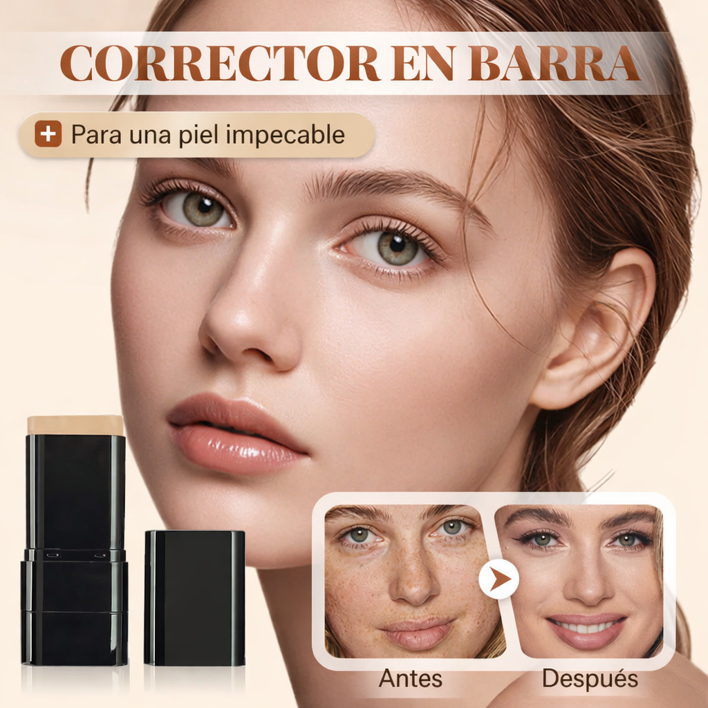 Base de maquillaje en barra y brocha