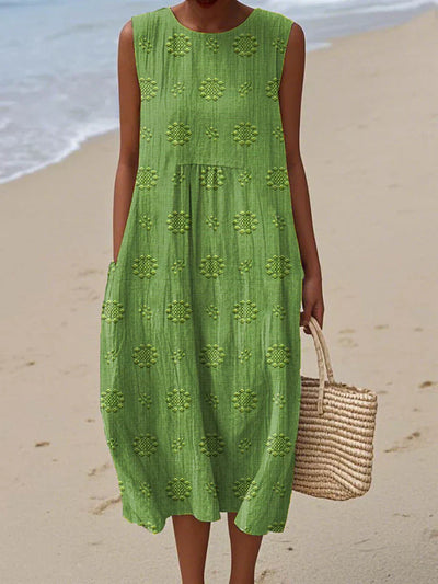 Vestido sin mangas con estampado artistico