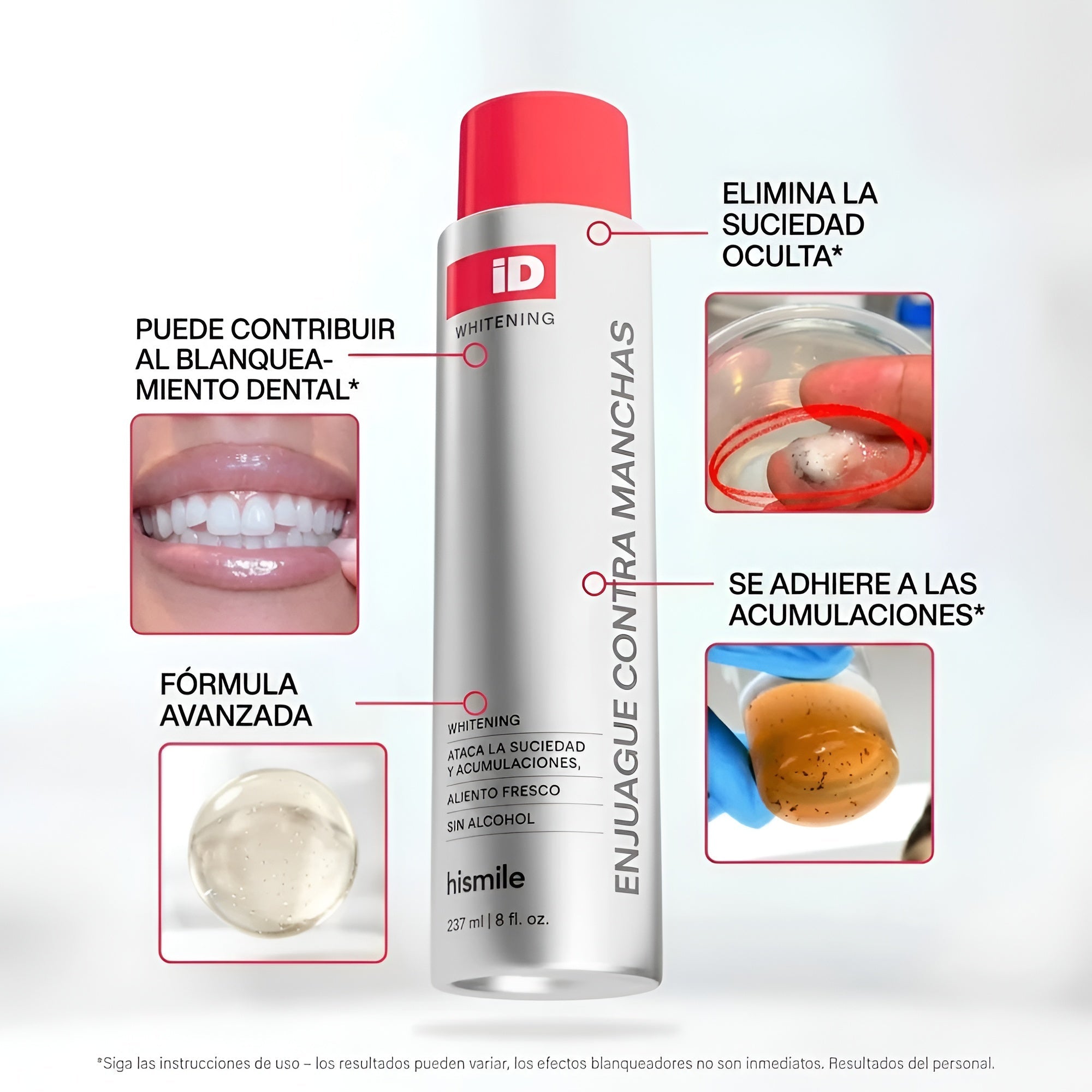 Enjuague Bucal Blanqueador iD Whitening 3X1