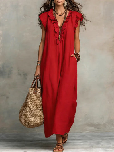 Vestido Largo Bohemio Fluido Asad