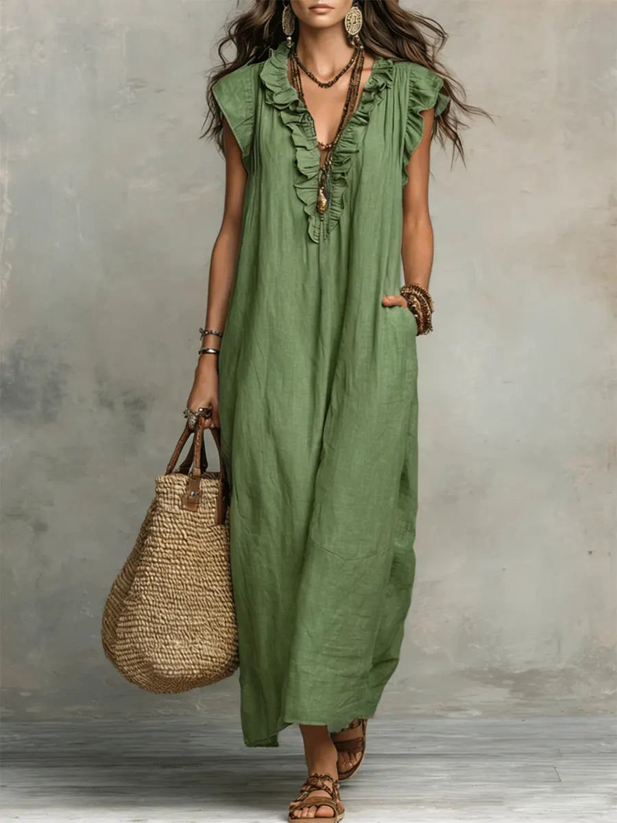 Vestido Largo Bohemio Fluido Asad