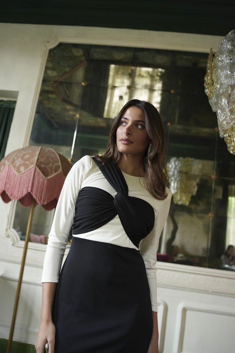 Vestido Miel Bicolor - Atelier Invitada S.L