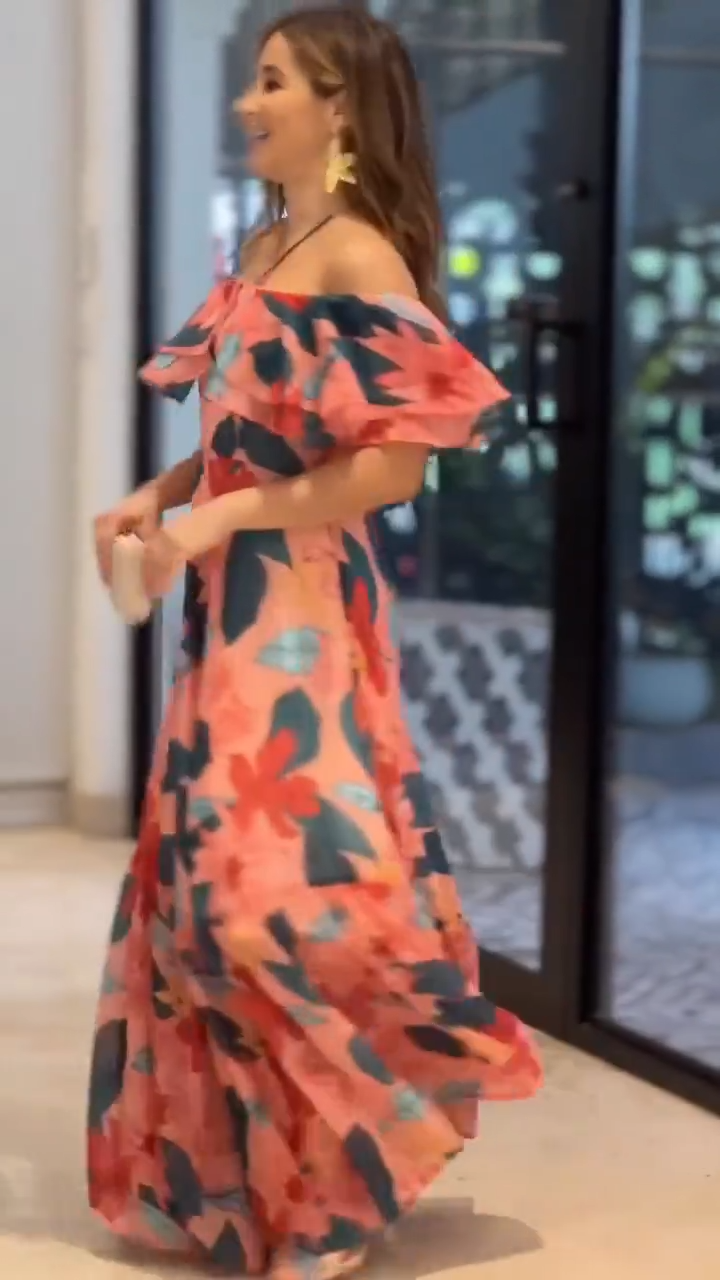 Vestido Glam Largo Flora