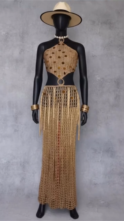 Vestido Crochet Golden Sands