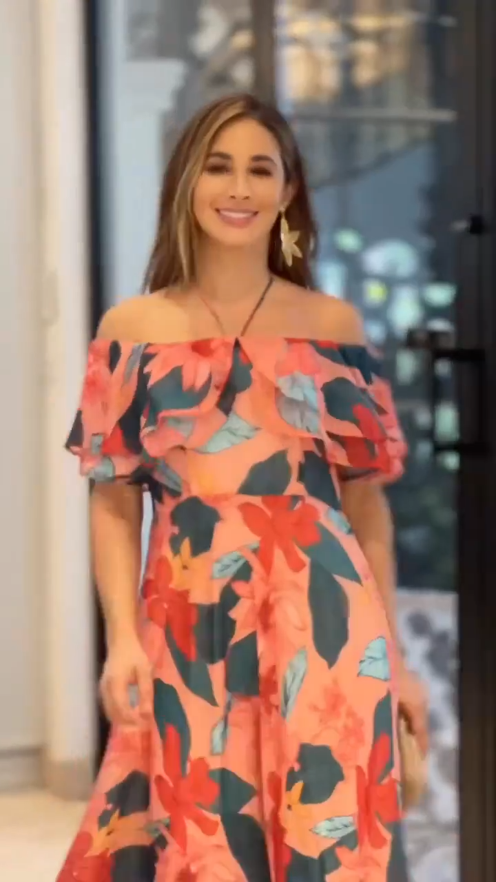 Vestido Glam Largo Flora