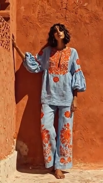 Conjunto Bohemio Bordado Leani